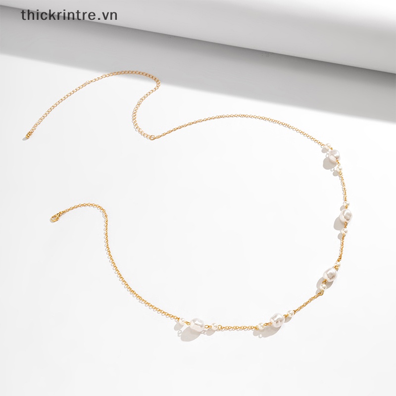 Dây Đeo Hông Nhiều Lớp Đính Hạt Ngọc Trai Thời Trang Đi Biển Cho Nữ