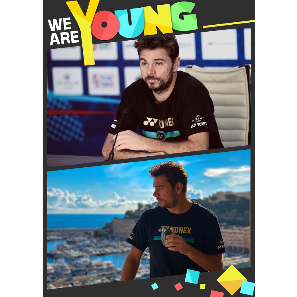 Áo Thun cotton Tay Ngắn Cổ Tròn In Hình Cầu Lông YONEX unisex