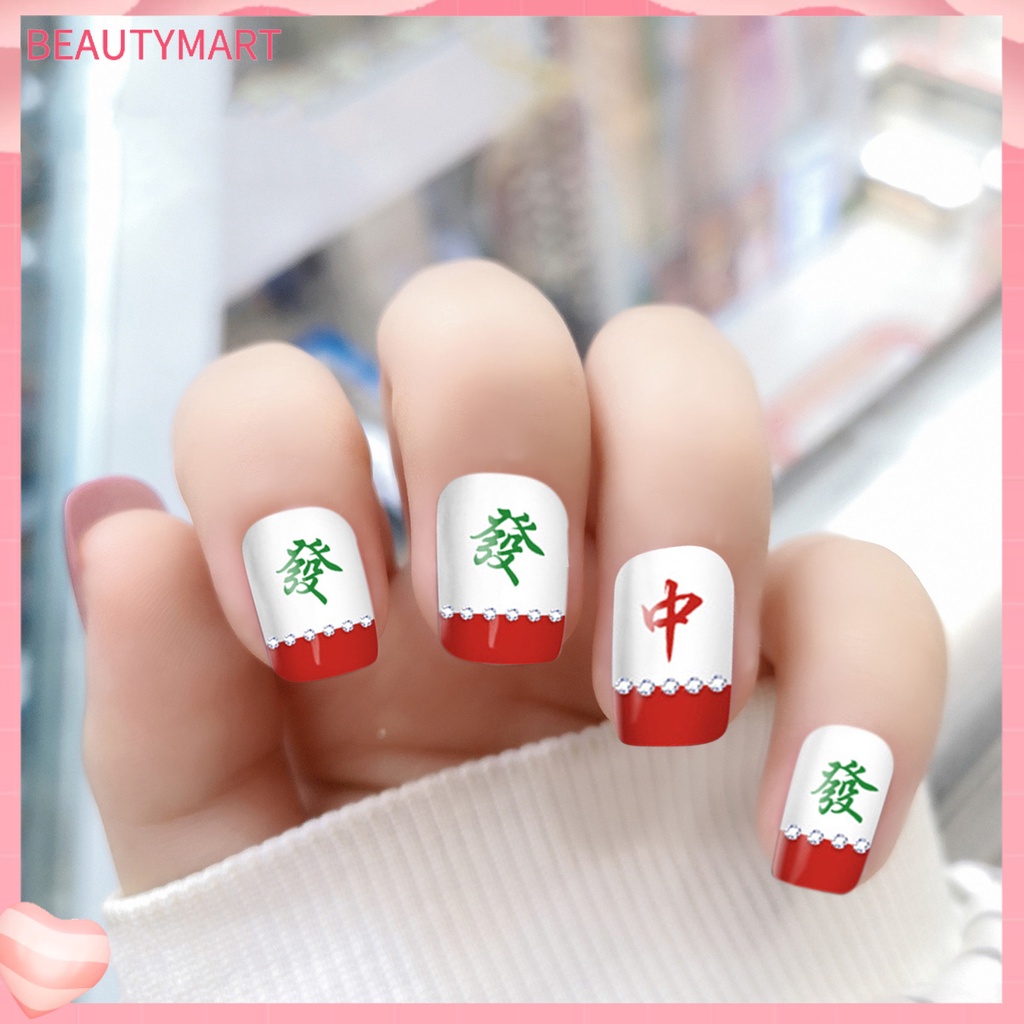 Miếng Dán Trang Trí Móng Tay 2D DIY Nhiều Màu Sắc Không Mùi Có Thể Tháo Rời Phong Cách Trung Hoa Dành Cho Nữ