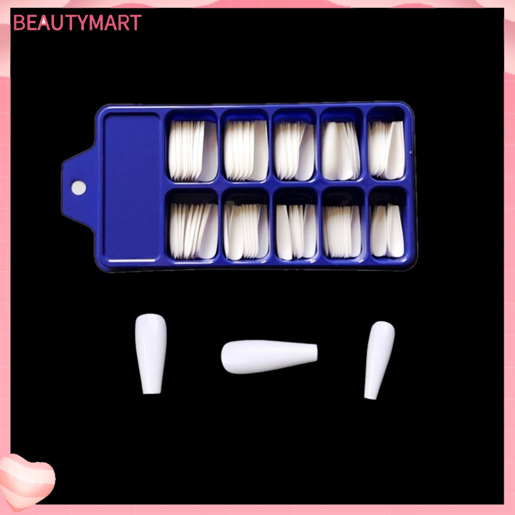 Bộ 100 Móng Tay Giả Trong Mờ Không Cần Keo Dán Thời Trang