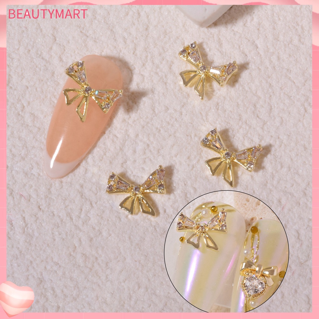 Phụ Kiện Trang Trí Móng Tay 3D Hình Nơ / Trái Tim / Gấu Bằng Hợp Kim DIY