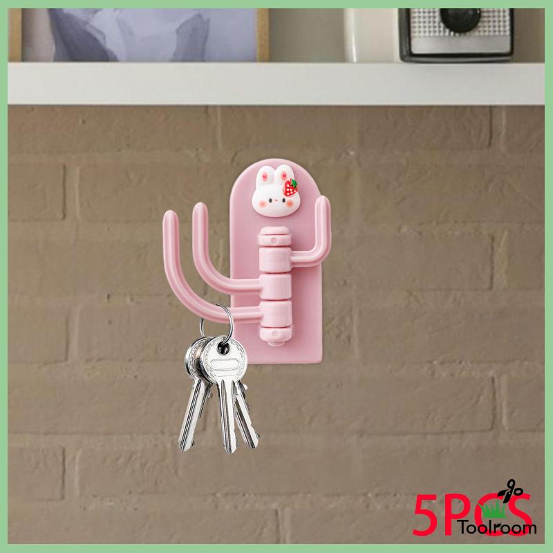 Set 5 Móc Treo Chìa Khóa Dạng Xoay Sáng Tạo Cho Phòng Ngủ