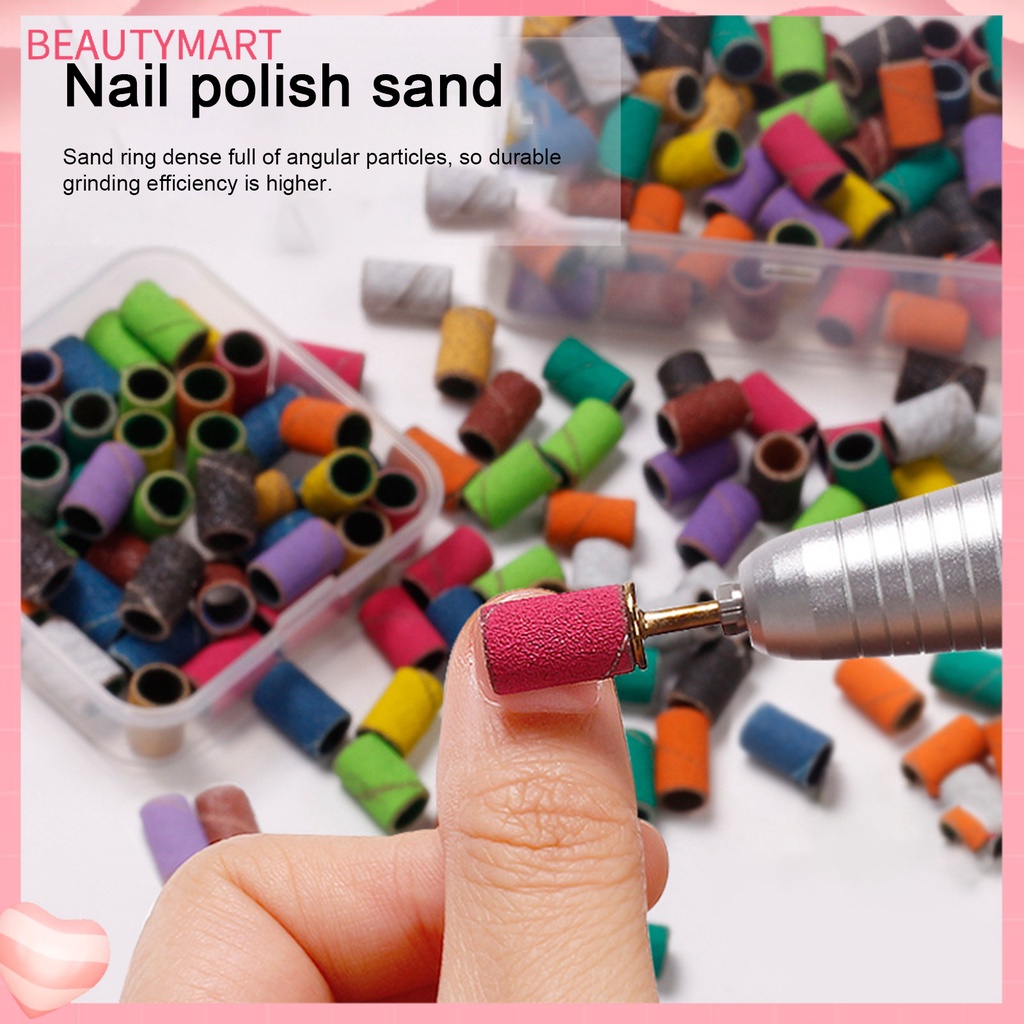 Bộ 50 / 100 Vòng Nhám Nhiều Màu Sắc Dùng Đánh Bóng Móng Tay