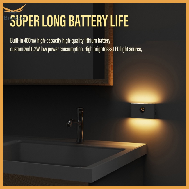 Đèn Led Không Dây Sạc Usb Cảm Ứng Cơ Thể Người Dùng Trang Trí Phòng Ngủ / Phòng Tắm