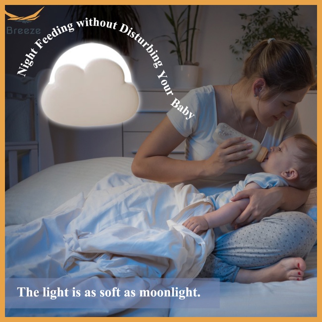 Bộ 2 Đèn Ngủ Led 4 Chế Độ Sạc Usb Hình Đám Mây Dễ Thương Bằng Silicone