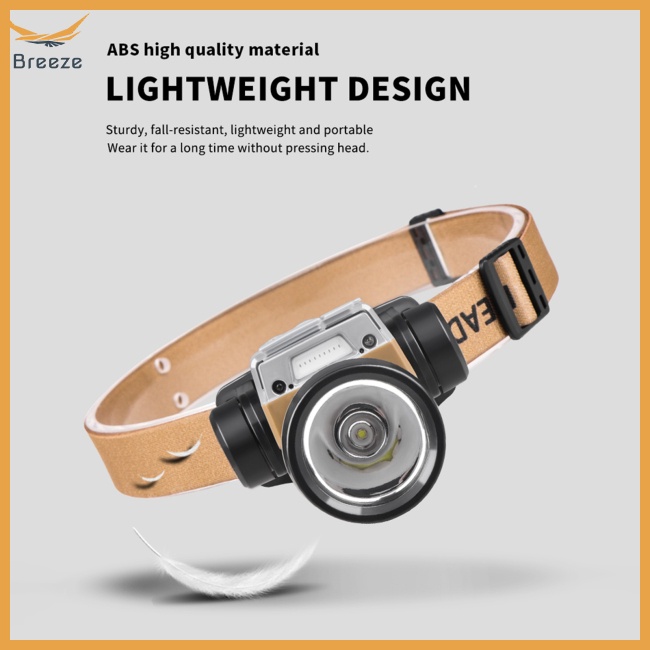 Đèn Pin Led Cob Đeo Đầu Tích Hợp Pin Có Thể Sạc Lại Cảm Biến Tiện Dụng