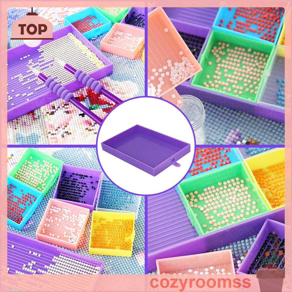 Khay Đựng Hạt Cườm Thêu Tranh Đính Đá Cỡ Lớn Có Nắp Đậy