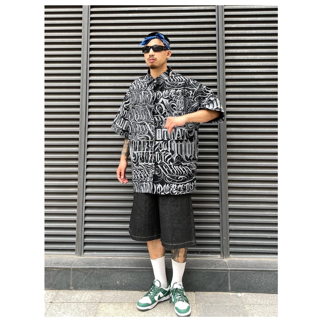 Áo Thun Tay Ngắn In Hoa Kiểu Hip-Hop Đường Phố Cá Tính