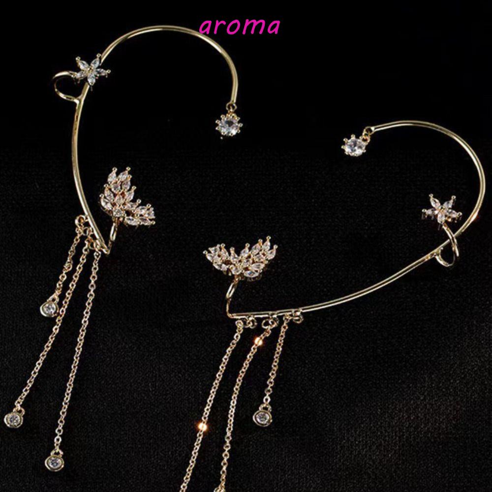 Bông Tai Dạng Kẹp Phối Tua Rua Sang Trọng Cho Nữ