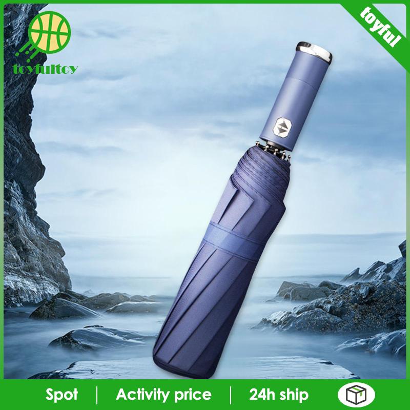 Dù Gấp Tự Động 10 Bóng LED Chống Gió Có Tay Cầm