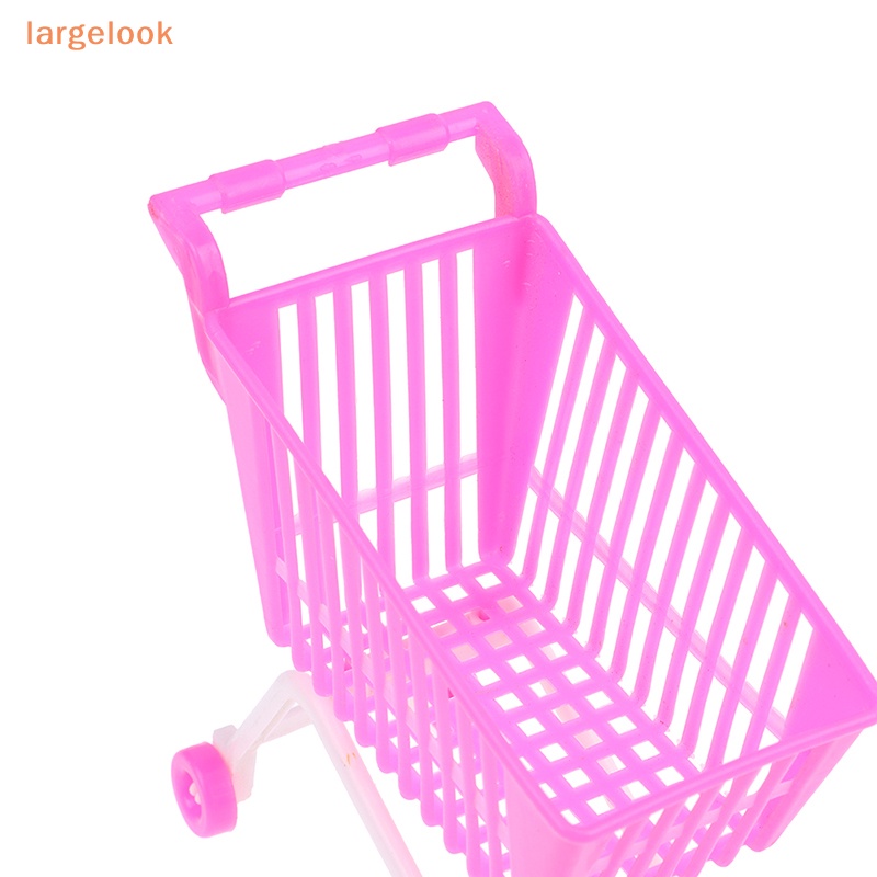 Mô Hình Xe Đẩy Mua Sắm Mini Bằng Nhựa Trang Trí Nhà Búp Bê