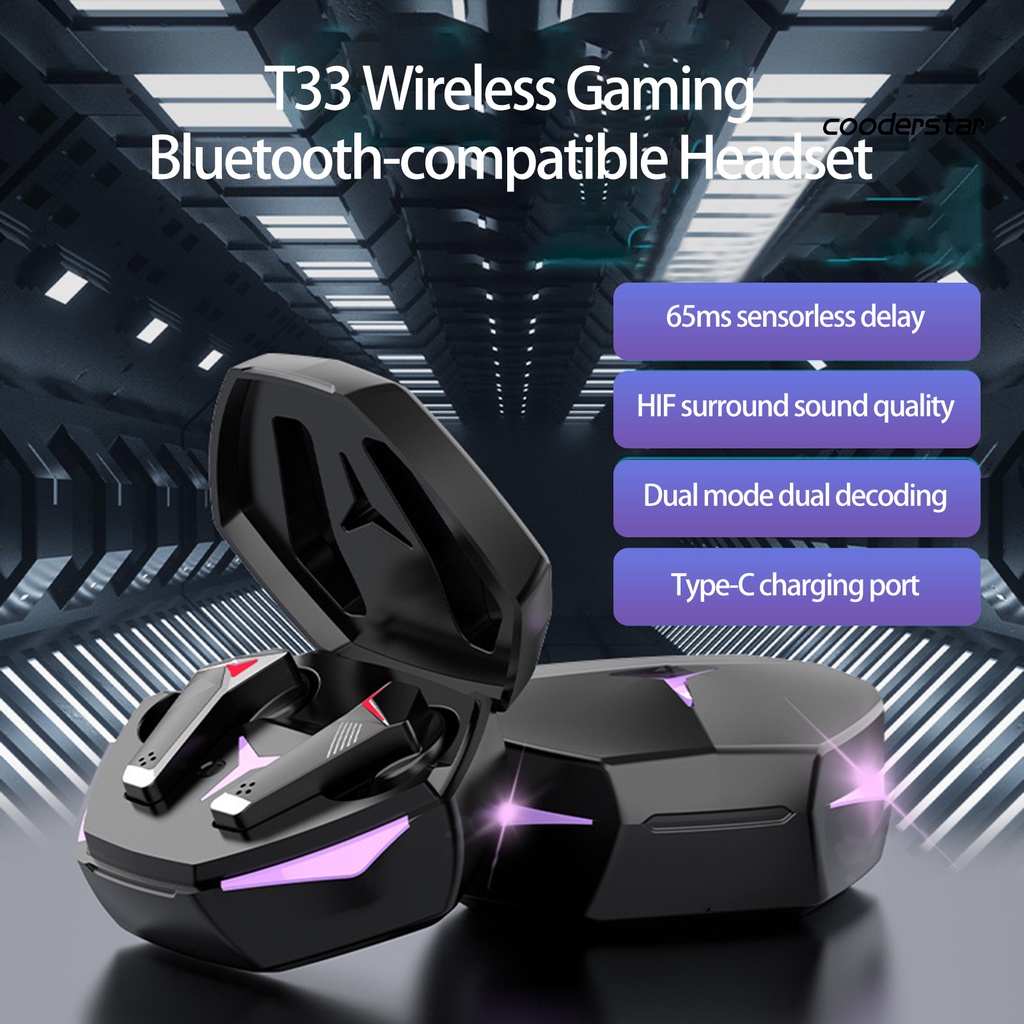 1 Bộ Tai Nghe Kỹ Thuật Số T33 Chống Ồn Màn Hình LED Cảm Ứng Âm Thanh Nổi Kết Nối Bluetooth 5.2