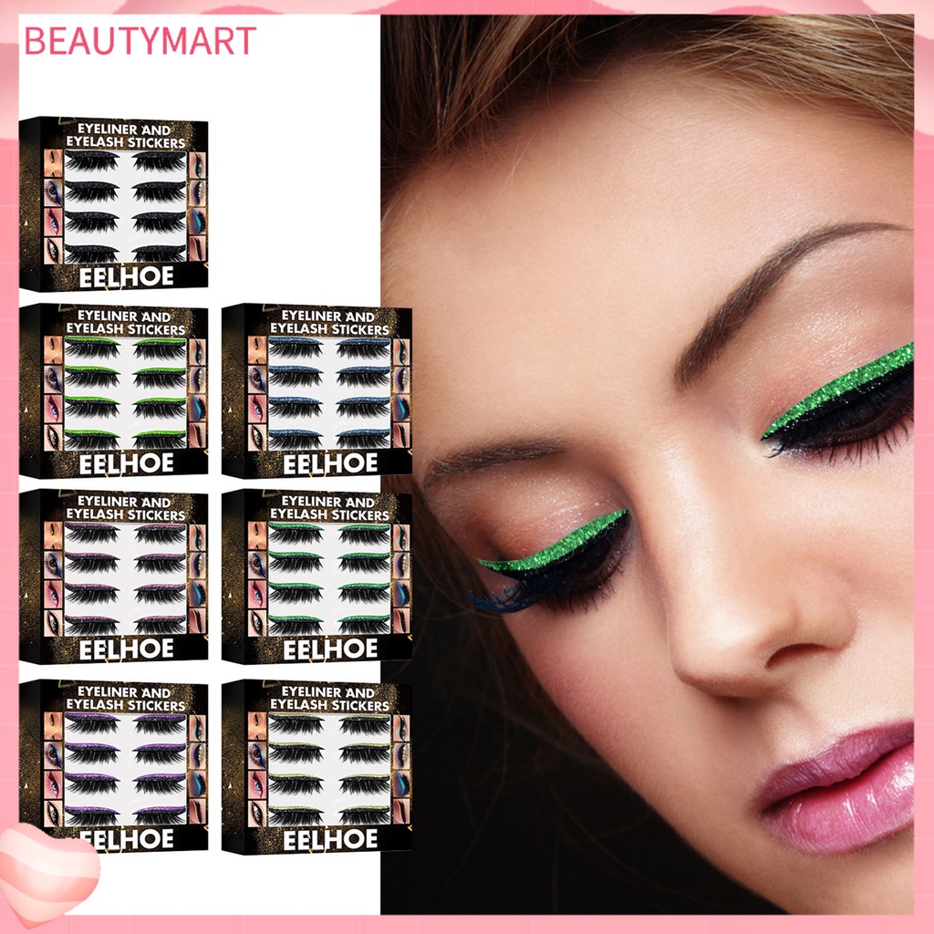 1 Hộp Miếng Dán Lông Mi Giả Bằng Nhựa Trọng Lượng Nhẹ Tự Dính