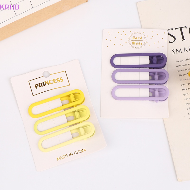 Set 3 Kẹp Tóc Họa Tiết Hình Học Thời Trang Mới