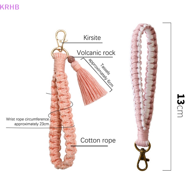 Dây Móc Chìa Khóa / Điện Thoại Bằng Cotton Bện DIY Chống Thất Lạc Cho Nữ Mới