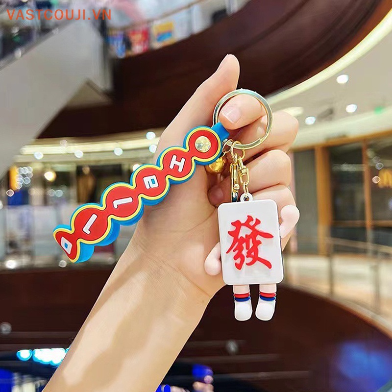 Móc Khóa Mạt Chược VASTJI Kiểu Trung Hoa Dễ Thương Sáng Tạo Vui Nhộn Dành Cho Nữ