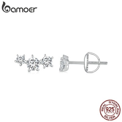Bamoer Bông Tai bạc 925 5 vvs1 Thiết Kế Độc Đáo Thời Trang Cho Nữ MSE034