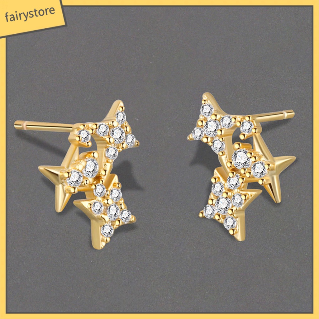 Bông Tai Hình Ngôi Sao Đính Đá Sang Trọng Cho Nữ