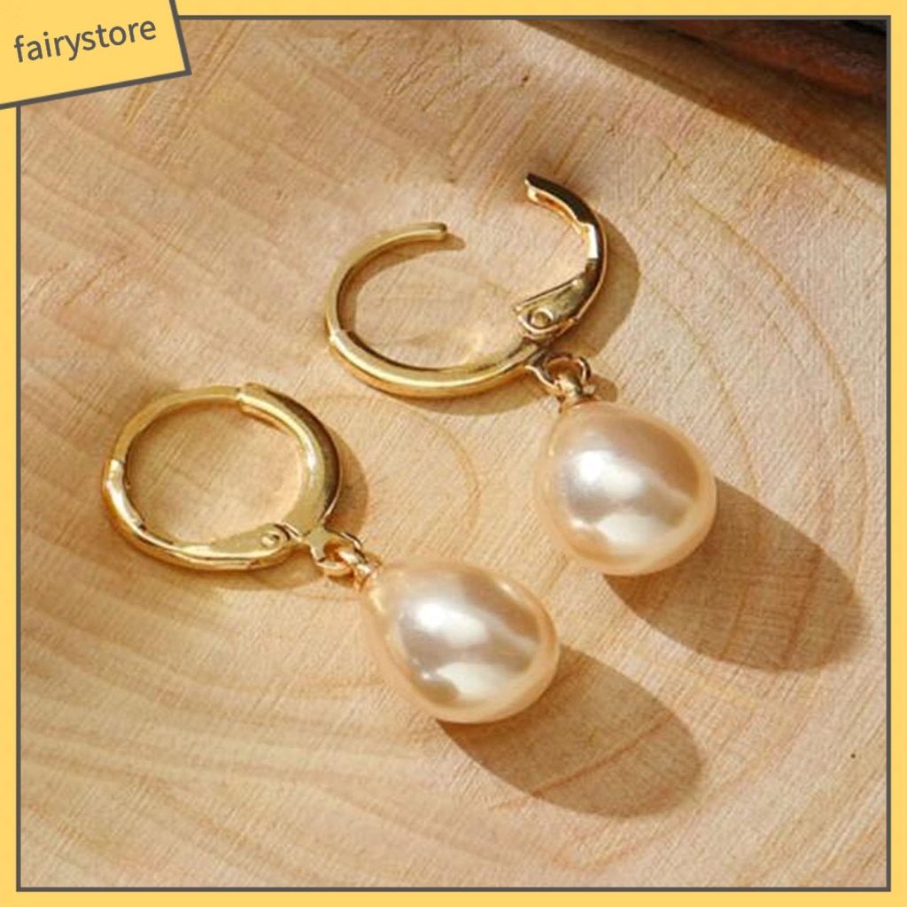 [FRO] 1 Đôi Bông Tai Hợp Kim Đính Ngọc Trai Nhân Tạo Thanh Lịch Cho Cuộc Sống Hàng Ngày