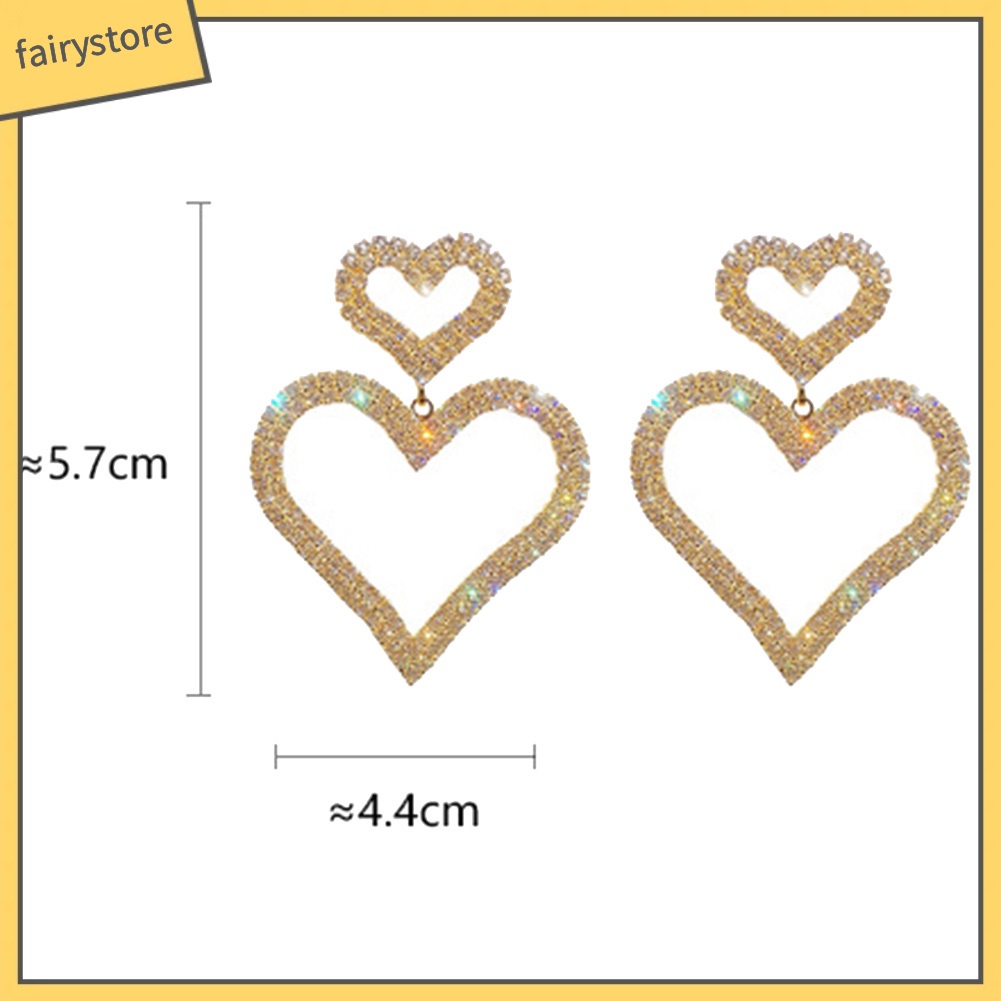 Khuyên Tai Hình Trái Tim Đính Đá Sang Trọng