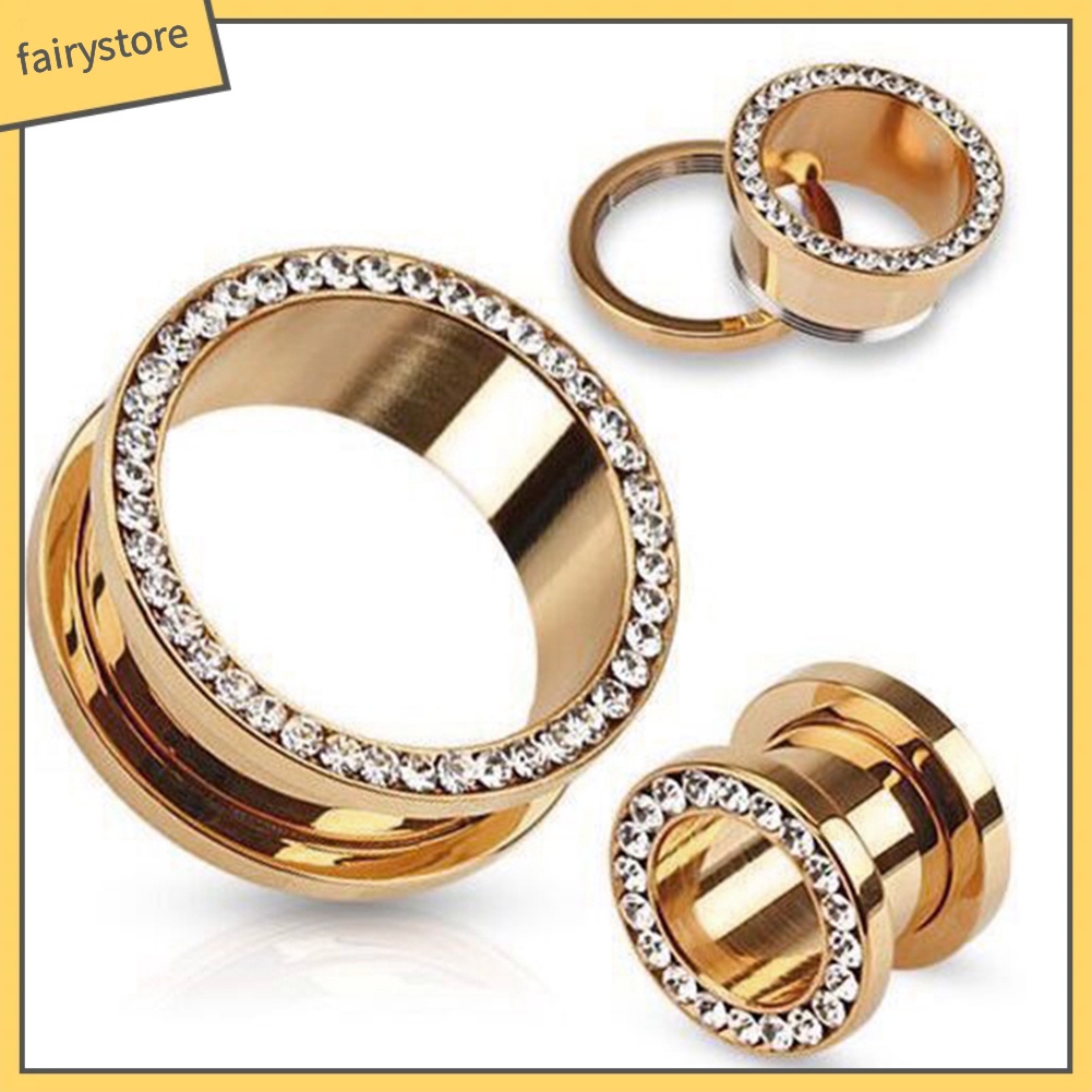 1 Khuyên Xỏ Tai Đính Đá Bằng Thép Không Gỉ