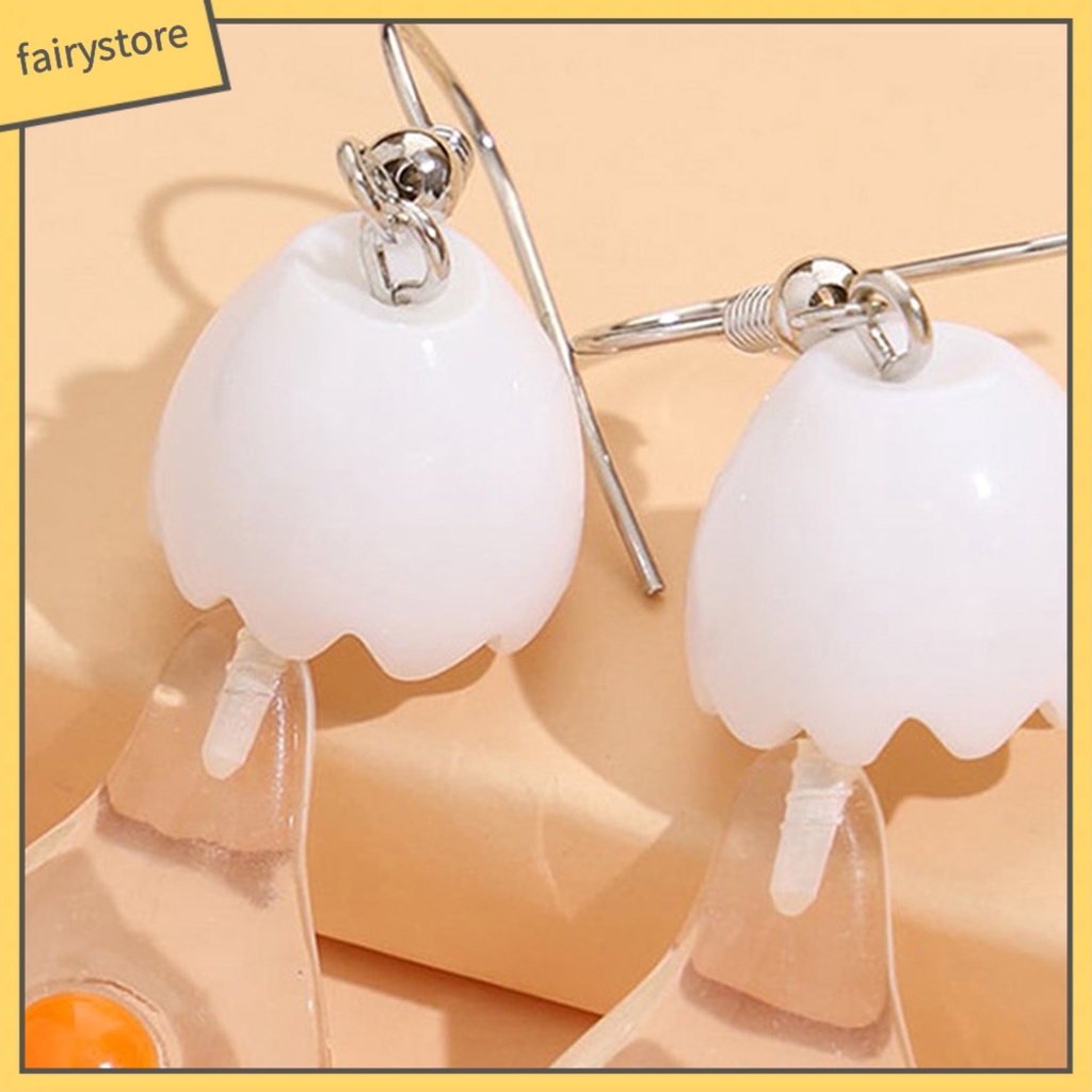 [FRO] 1 Đôi Bông Tai Hình Quả Trứng Vỡ Dễ Thương Trọng Lượng Nhẹ Phù Hợp Sử Dụng Hàng Ngày Cho Nữ