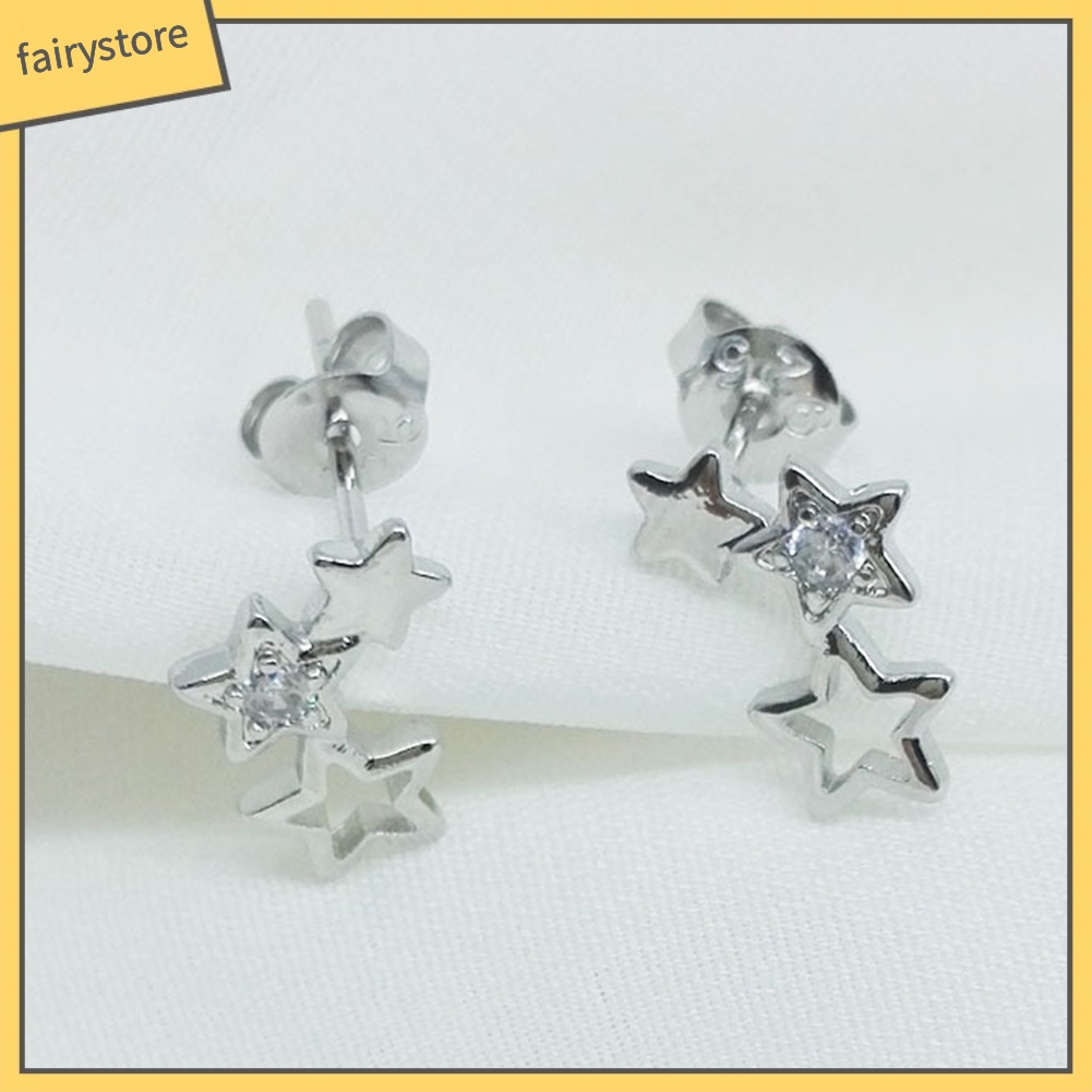 Bông Tai Hình Ngôi Sao Đính Đá Zircon Thời Trang Dành Cho Nữ