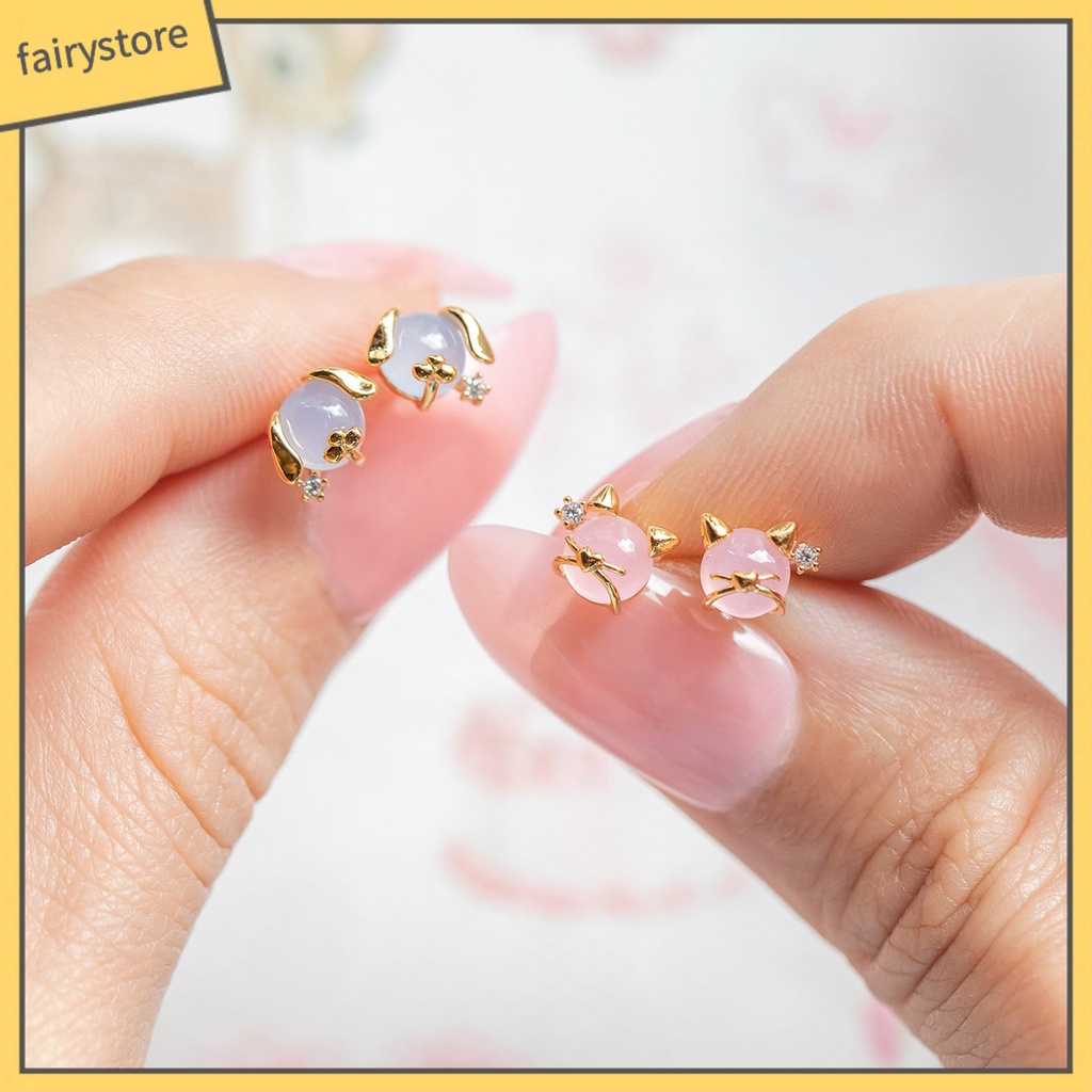 1 Đôi Bông Tai Hình Động Vật Đính Đá Zircon Thời Trang Dành Cho Nữ