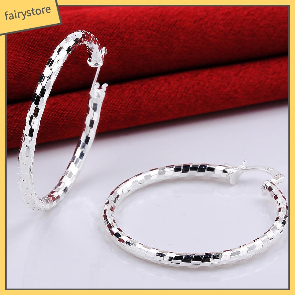 Bông Tai Mạ Bạc Hình Tròn Thời Trang Dành Cho Nữ