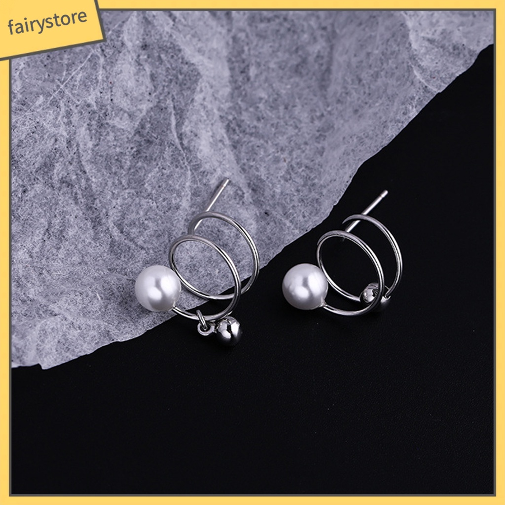 1 Đôi Bông Tai Đính Ngọc Trai Nhân Tạo Phong Cách Hàn Quốc Thanh Lịch Dành Cho Nữ