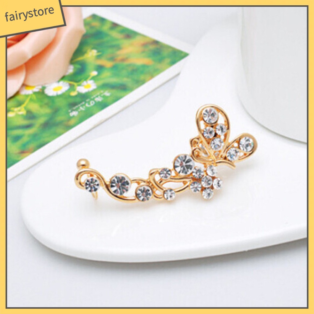 1 Chiếc Khuyên Tai Hình Bướm Đính Đá Ngọt Ngào Dành Cho Nữ