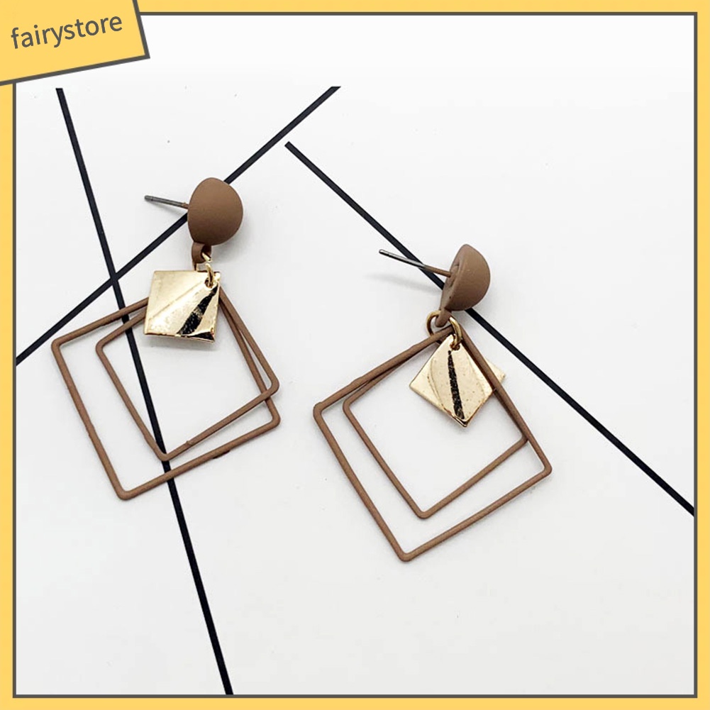 Đôi Bông Tai Dáng Dài Mặt Hình Thoi Thời Trang Cho Nữ