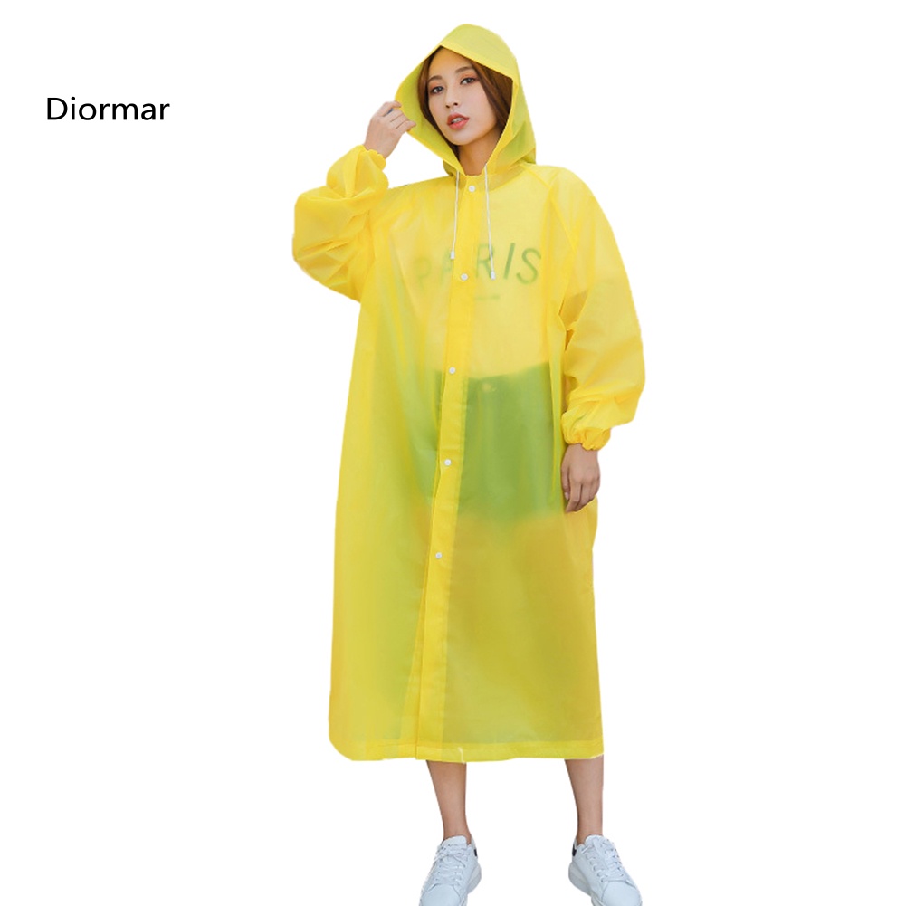 Áo Mưa Có Mũ Trùm Chống Nước Phối Dây Rút Unisex