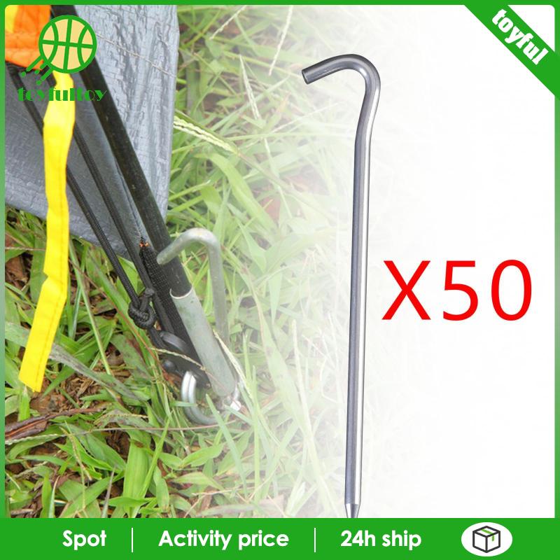 [Toyfulcabin] Gói 50 Chốt Cắm Lều Bằng Nhôm 7inch Chịu Tải Nặng