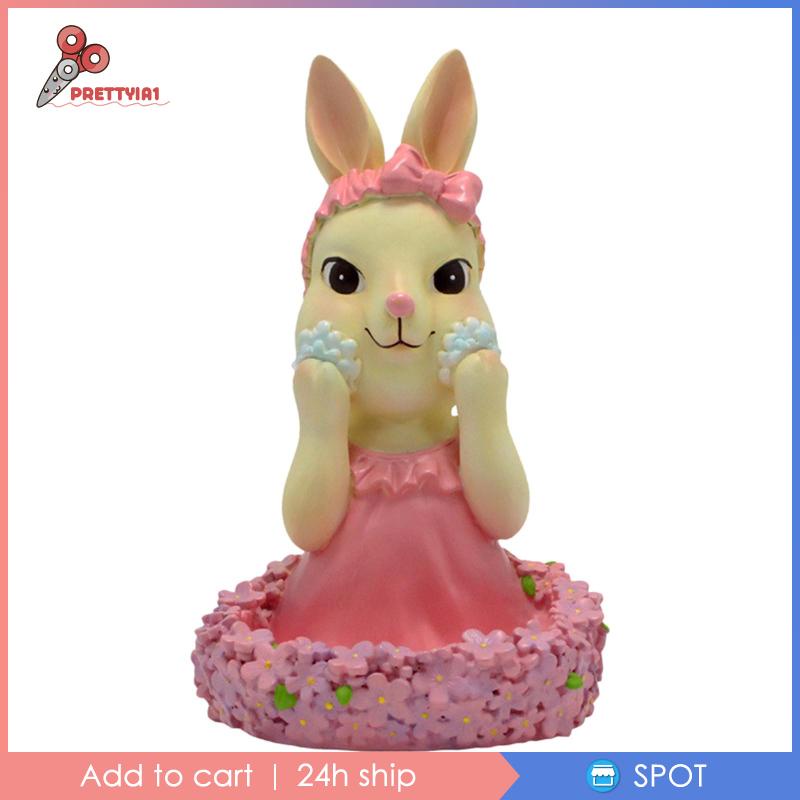 [Prettyia1] Khay Đựng Trang Sức Hình Thỏ Bằng Nhựa Resin Hiện Đại Cho Phòng Khách / Văn Phòng