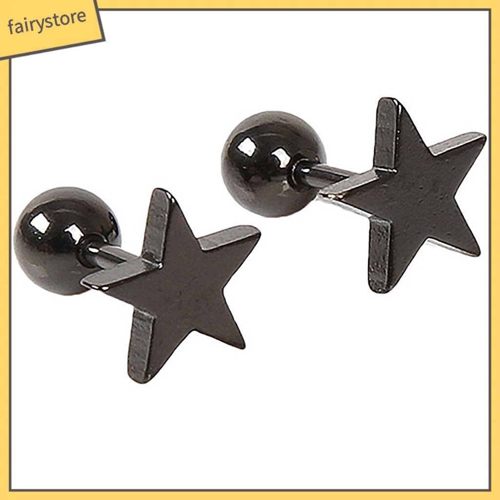 1 Đôi Bông Tai Hình Ngôi Sao Năm Cánh Bằng Hợp Kim Unisex