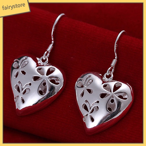 Bông Tai Mạ Bạc Hình Hoa / Bướm / Trái Tim Dễ Thương Thời Trang Cho Nữ