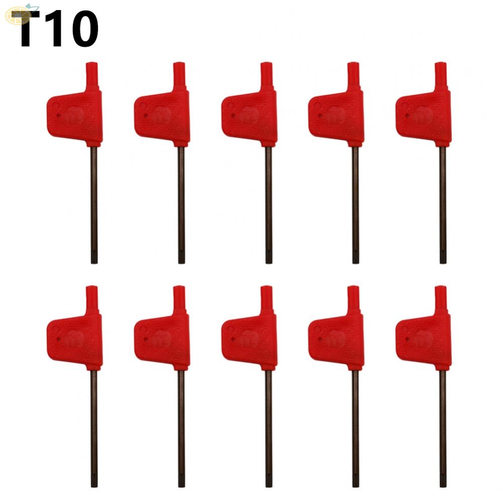 【VARSTR】10pc Torx Screwdriver Wrench Set with Red Flag Type Spanner Key T5 T20 for Various Uses