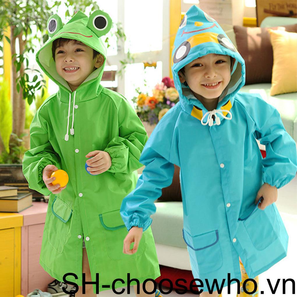 Áo Mưa Dây Rút 90cm - 130cm Chống Nước Thoáng Khí Có Thể Điều Chỉnh Dành Cho Trẻ Em