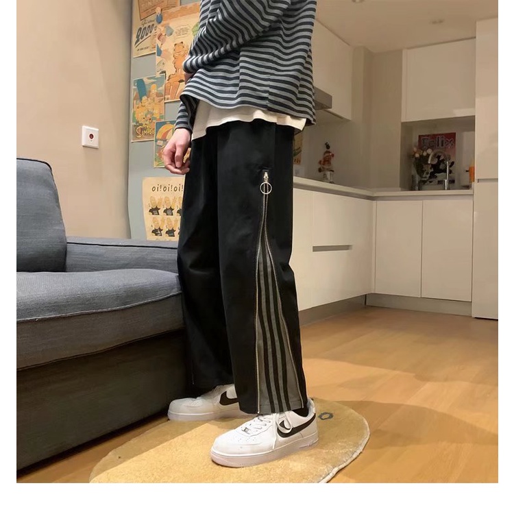 Quần Dài Ống Rộng Phong Cách Đường Phố Hàn Quốc Cá Tính Cho Nam