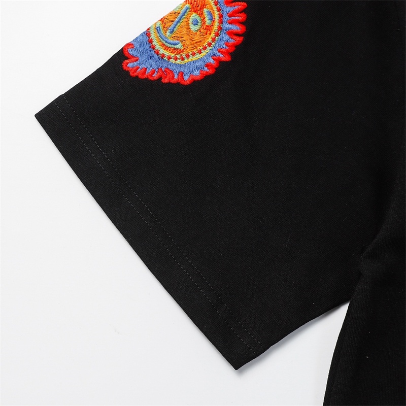 Áo Thun Tay Ngắn Dáng Rộng Thêu Hình Mặt Trời / Sứa Thời Trang Chất Lượng Cao