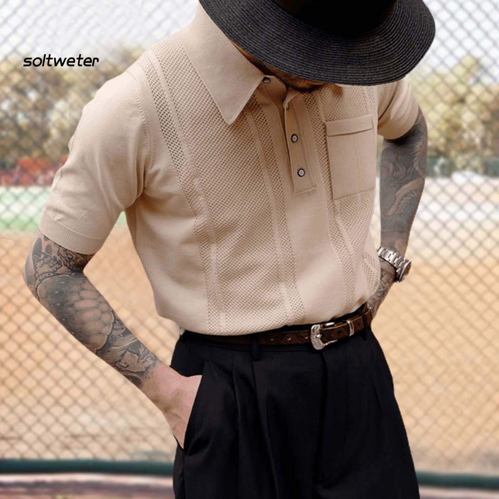 Áo Sơ Mi Tay Ngắn Cổ Bẻ Màu Trơn Thoải Mái Thời Trang Mùa Hè Cho Nam