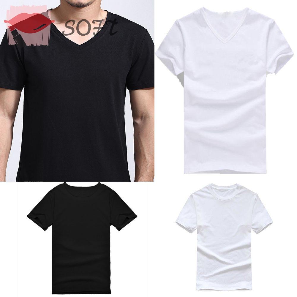 Áo Thun Cotton Ngắn Tay Màu Trơn Thời Trang Cho Nam