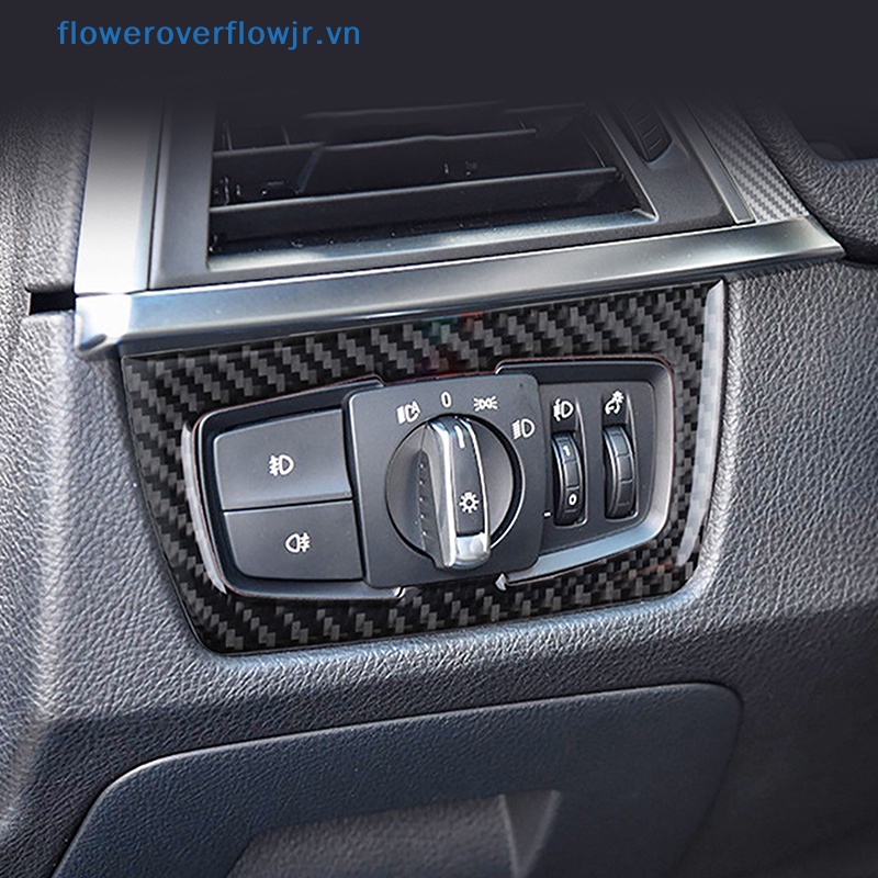 Miếng Dán Công Tắc Đèn Pha Họa Tiết Sợi Carbon Sang Trọng Cho Xe Hơi X3 Series 2013-2019
