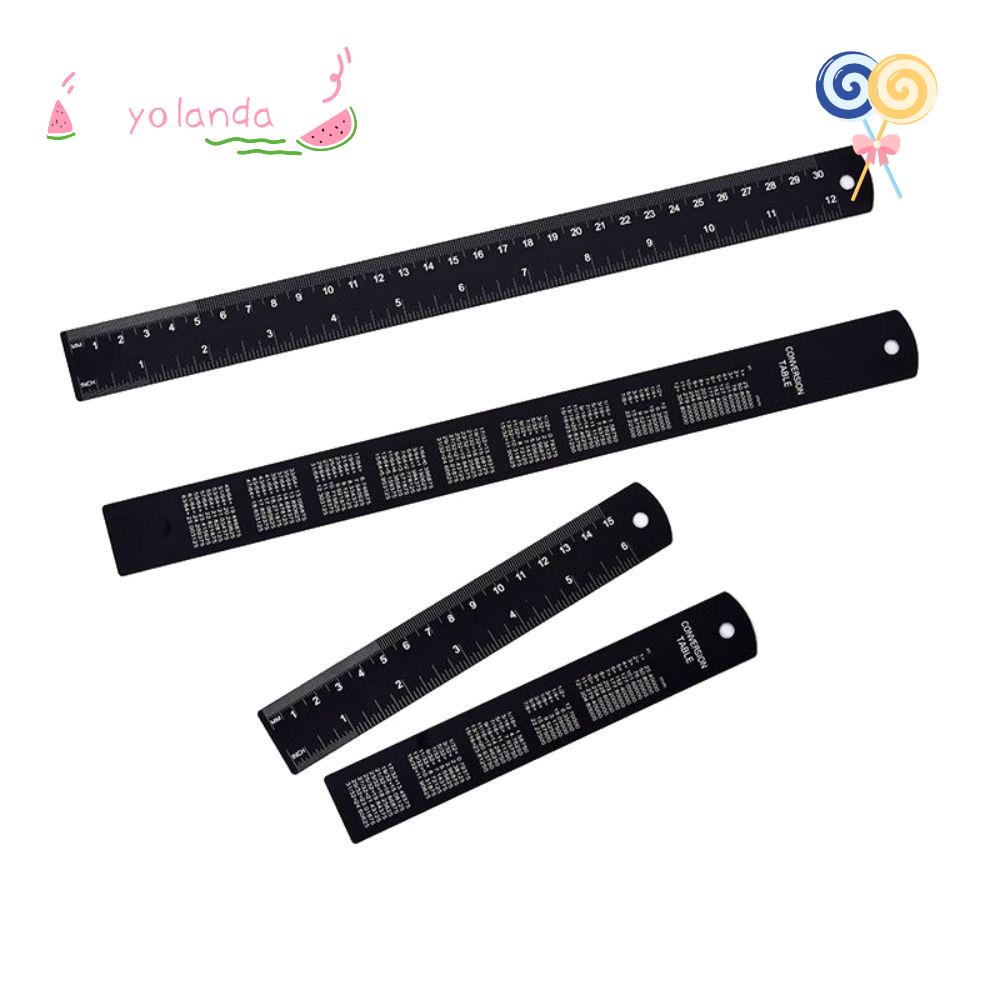 Bộ 2 Thước Đo Cạnh Thẳng Bằng Kim Loại Kích Thước 12 Inch Và 6 Inch