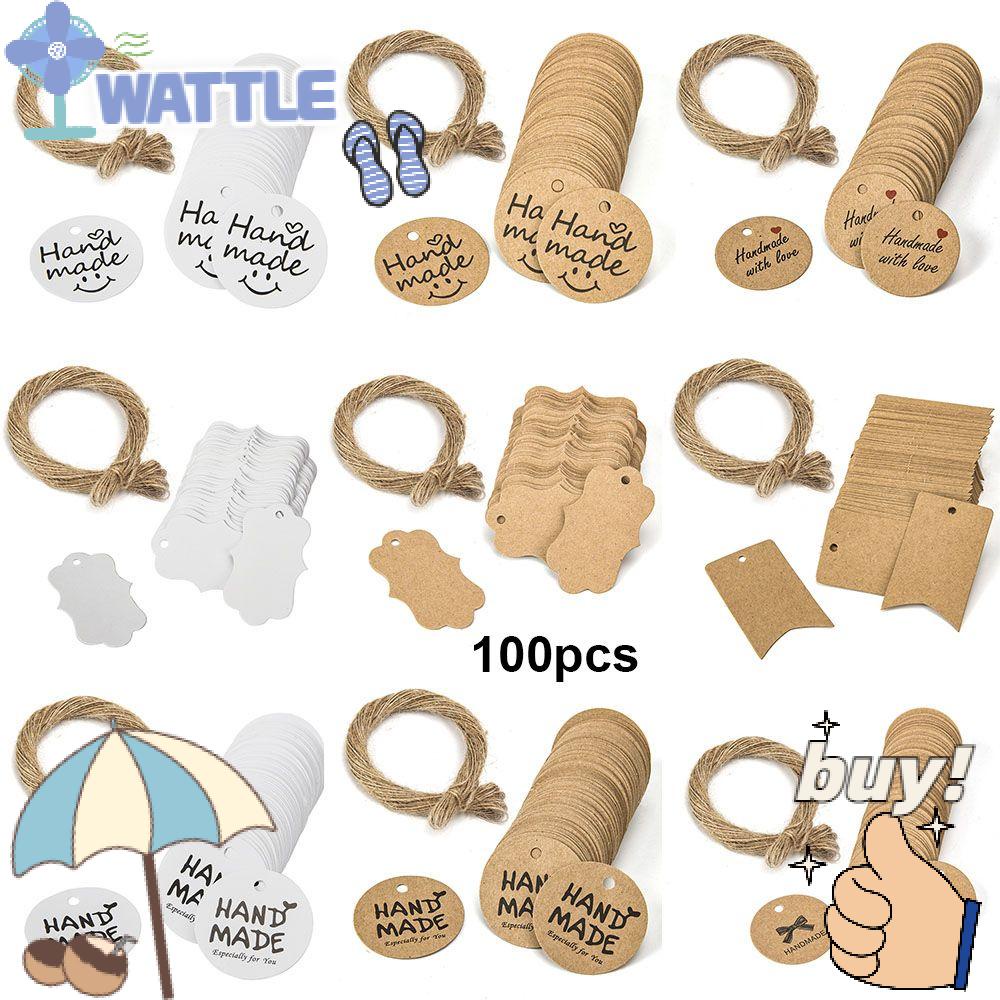 Set 100 Thẻ Giấy Kraft Gói Quà / Trang Trí Tiệc Cưới