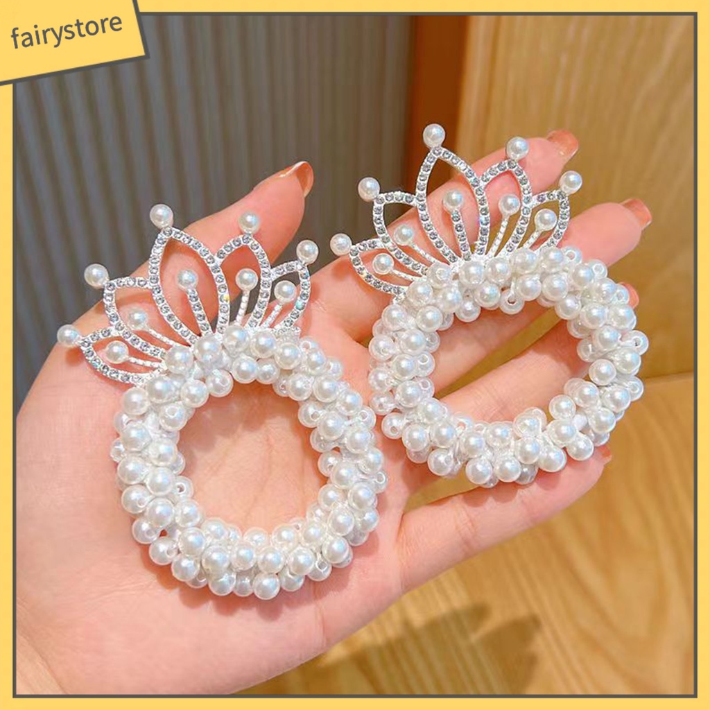 Dây Cột Tóc Hình Vương Miện Đính Đá Màu Sắc Lấp Lánh