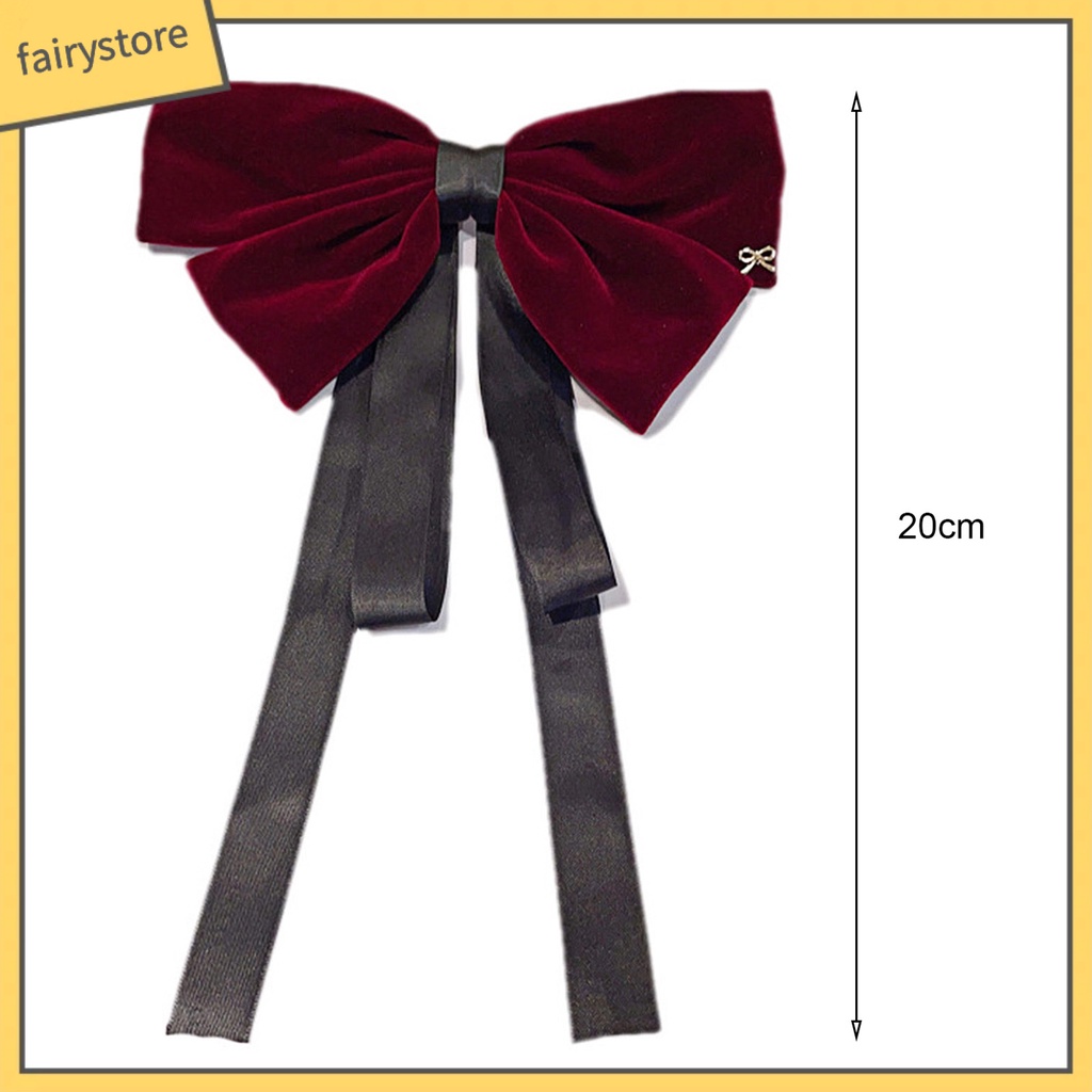 Kẹp Tóc Đính Nơ Vải Nhung Phối Tua Rua Chống Trượt Xinh Xắn Cho Bé Gái