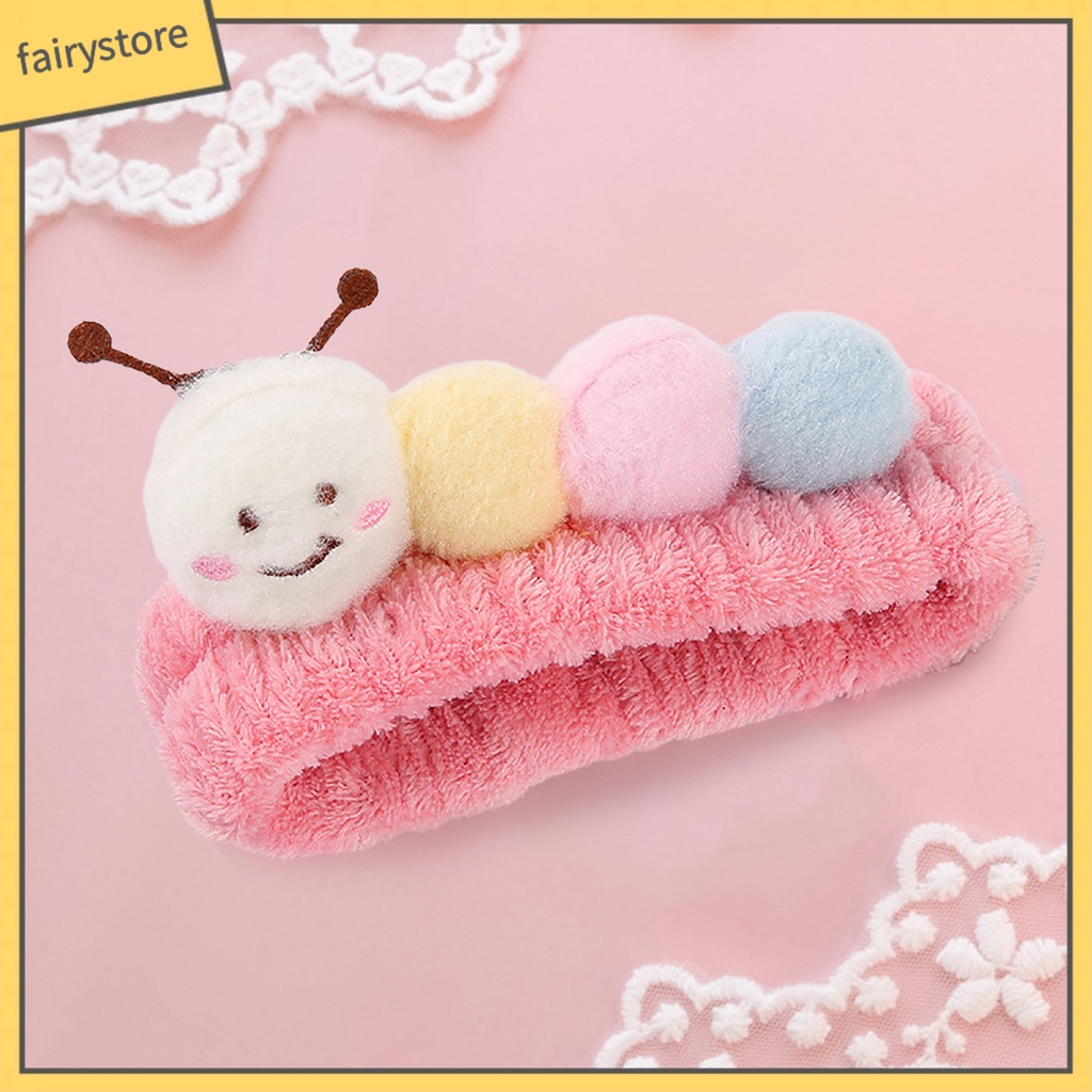 Băng Đô Trang Điểm / Trang Điểm Cài Tóc Hình Sâu Màu Sắc Ngọt Ngào Co Giãn Tốt Tiện Dụng