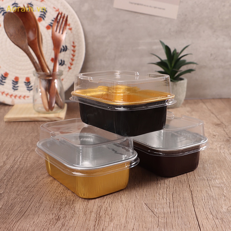 Set 10 Hộp Lá Nhôm Chịu Nhiệt Hình Chữ Nhật 168ML